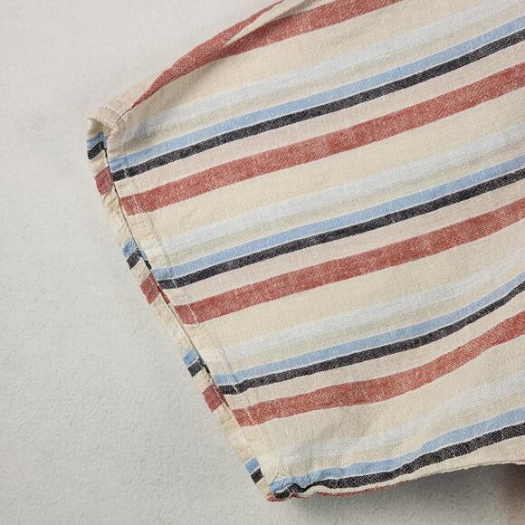 Beach Lunch Lounge Collection Top Women S/P Cream Multi Striped Tie Linen Cotton - Picture 5 of 12